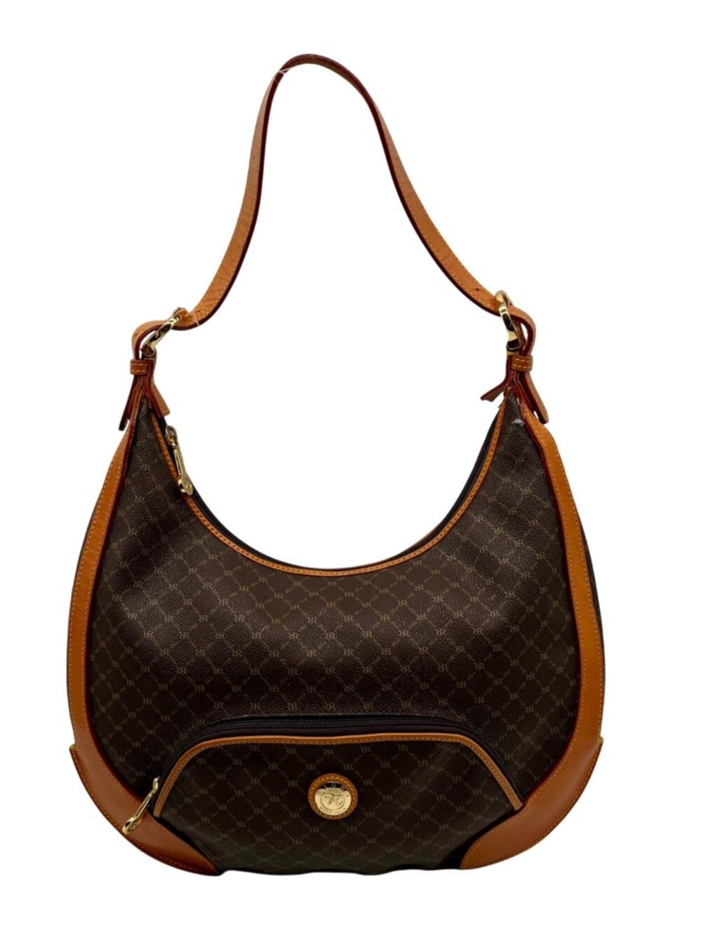 Rioni Brown Signature Monogram Shoulder Bag